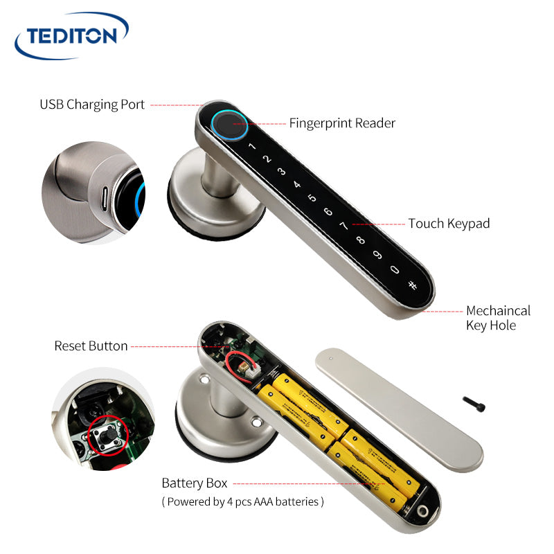 Ttlock EBiometric Security Hotel Furniture Gate Smart Fingerprint Door Lock