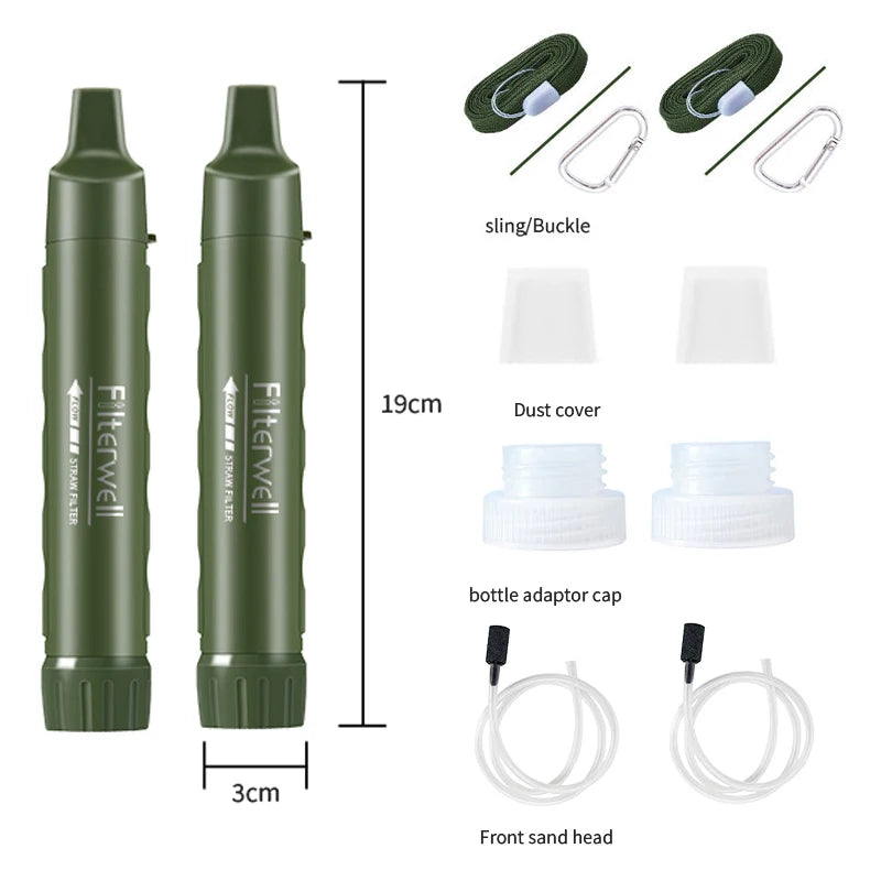 Filterwell Personal Camper Water Purifier Filter Straw Portable Outdoor